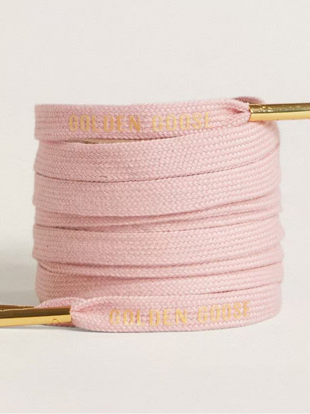 Golden Goose Pink  Shoe Laces with Gold-Tone Aglets